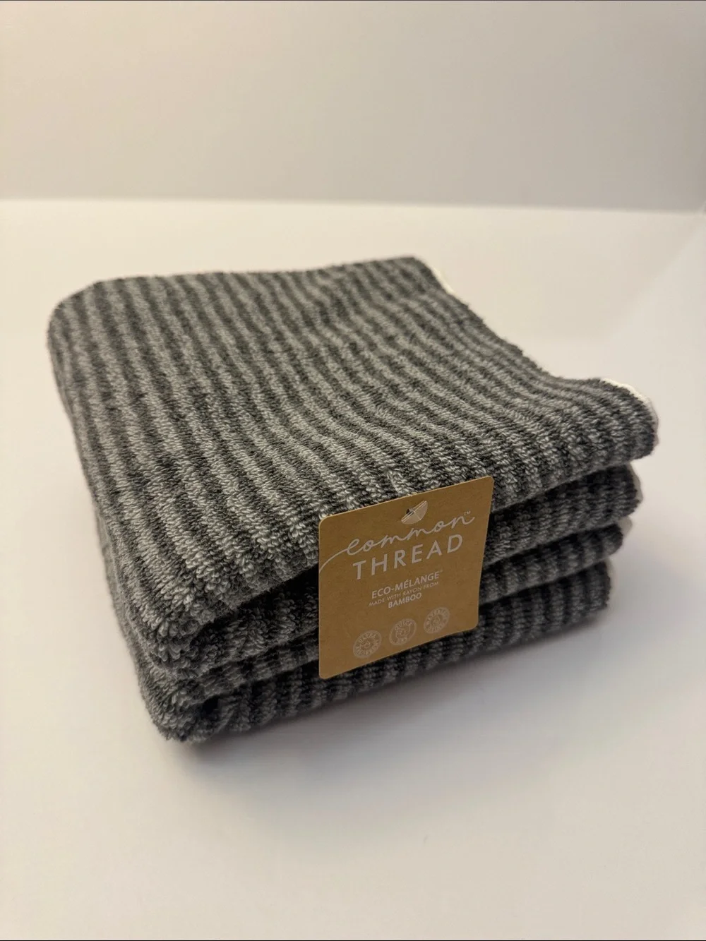 4pc COMMON THREAD Eco-Melange Bamboo Zero Twist Bath Towel Set